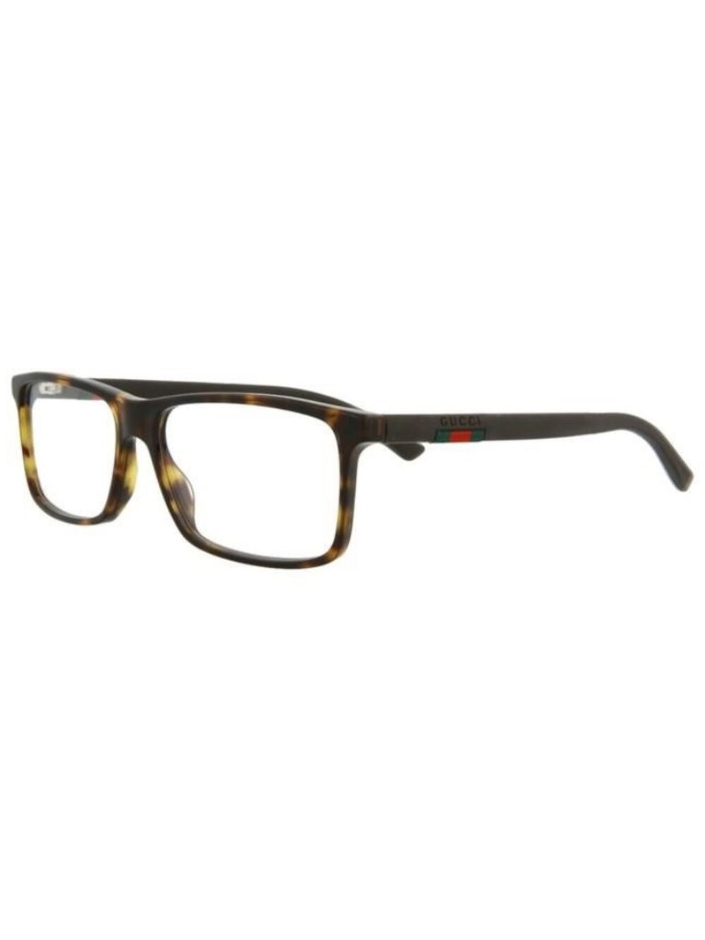 New Gucci Mens Square/Rectangle Havana Brown Transparent Fashion Designer Eyegla